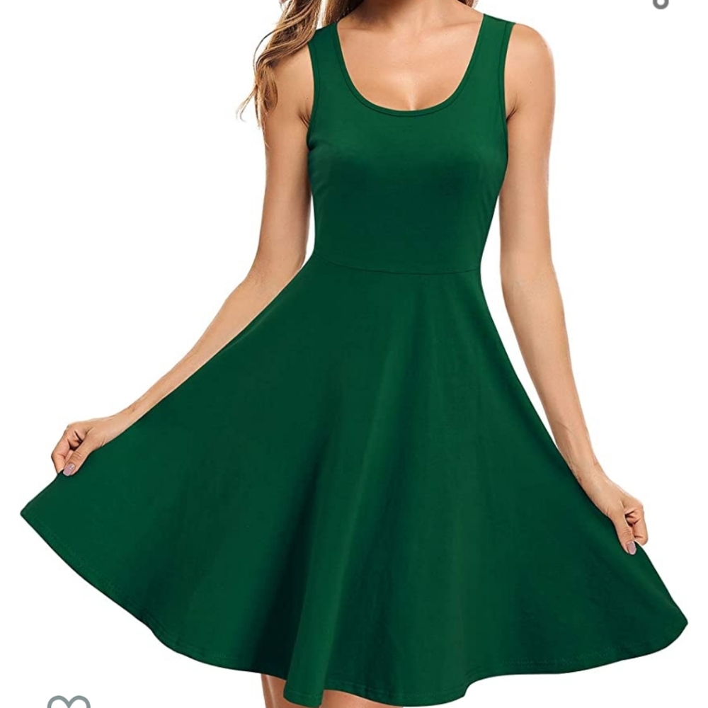 Casual skater flair sleeveless cotton dress
